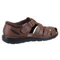 Tan - Back - Hush Puppies Mens Albert Fisherman Leather Sandals