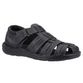 Black - Front - Hush Puppies Mens Albert Fisherman Leather Sandals
