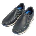 Navy - Front - POD Mens Sean Italian Leather Boat Shoes