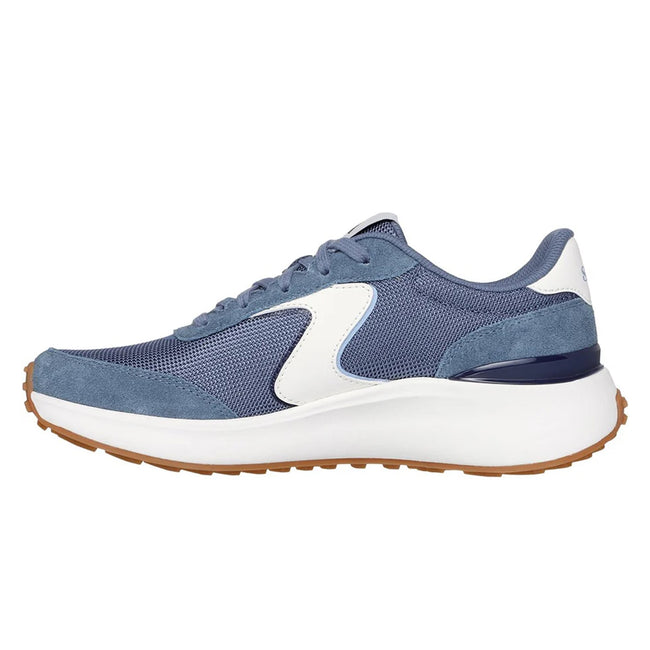 Navy - Side - Skechers Womens-Ladies BLVD Retro Suede Trainers