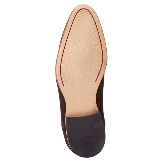 Burnt Brown - Close up - Base London Mens Bruno Leather Penny Loafers