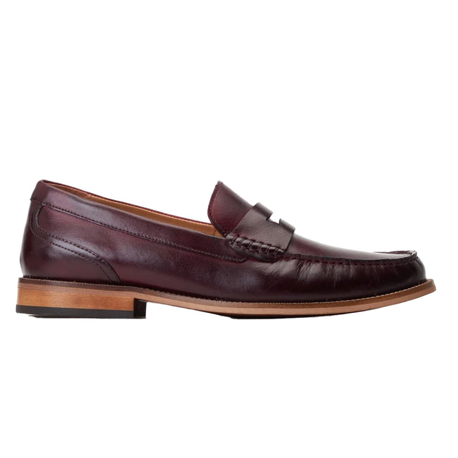 Bordo - Side - Base London Mens Garfield Leather Penny Loafers