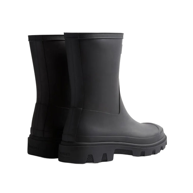 Black - Back - Hunter Mens Downpour Short Wellington Boots