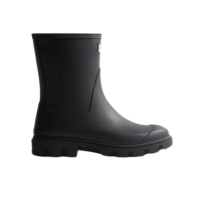 Black - Side - Hunter Mens Downpour Short Wellington Boots