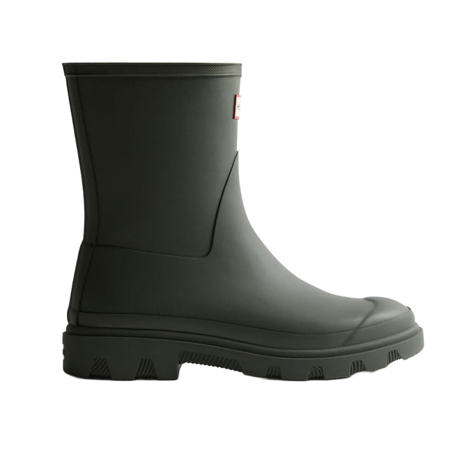 Dark Olive - Side - Hunter Mens Downpour Short Wellington Boots