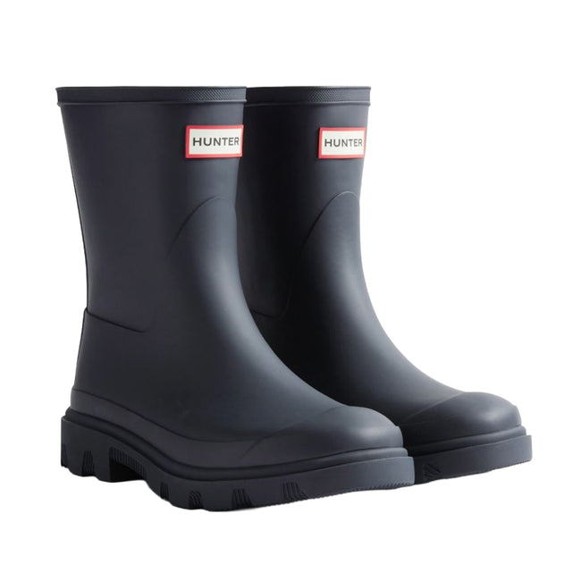 Navy - Front - Hunter Mens Downpour Short Wellington Boots