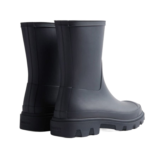 Navy - Back - Hunter Mens Downpour Short Wellington Boots