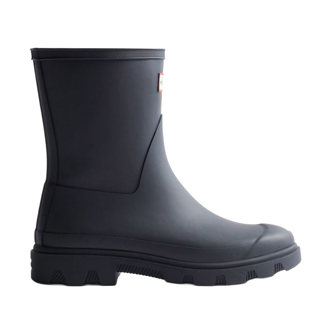 Navy - Side - Hunter Mens Downpour Short Wellington Boots