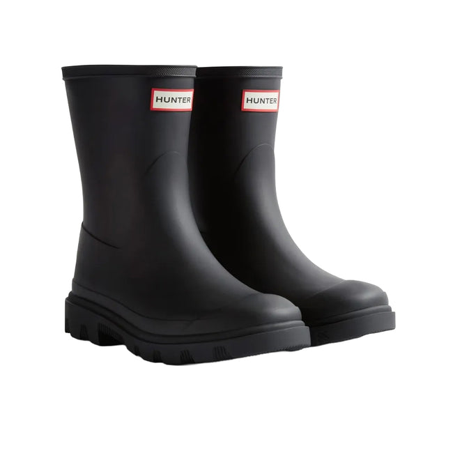 Black - Front - Hunter Mens Downpour Short Wellington Boots
