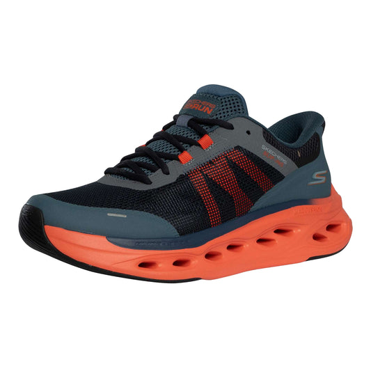 Navy-Orange - Front - Skechers Mens Max Cushioning Glide-Step Trainers