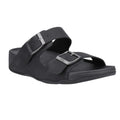 Black - Front - FitFlop Mens Gogh Moc Leather Sliders