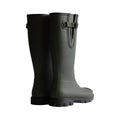 Dark Olive-Black - Back - Hunter Mens Downpour Adjustable Wellington Boots