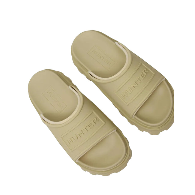 Gravel - Side - Hunter Unisex Adult Stacked Moulded Footbed Sliders
