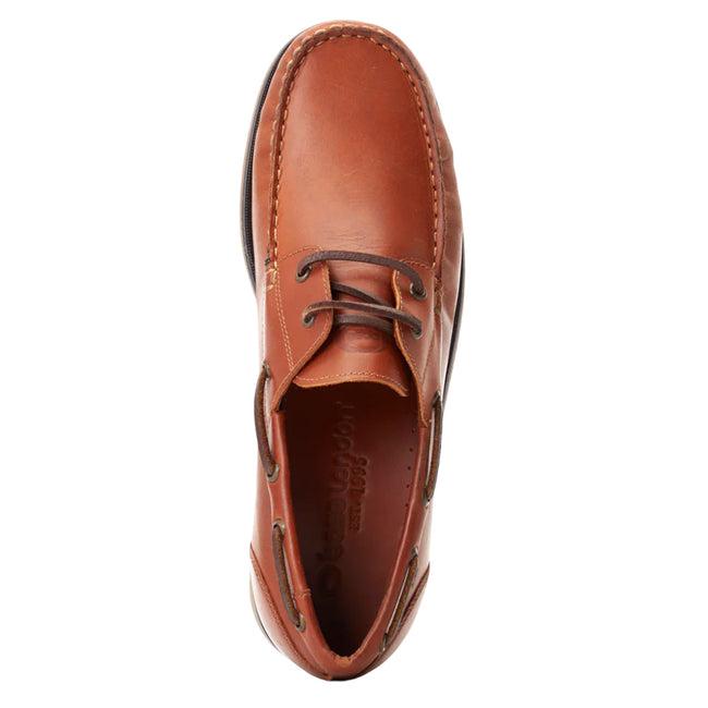 Burnt Tan - Pack Shot - Base London Mens Stern Boat Shoes