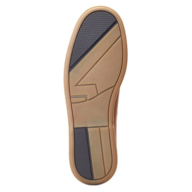 Burnt Tan - Close up - Base London Mens Stern Boat Shoes