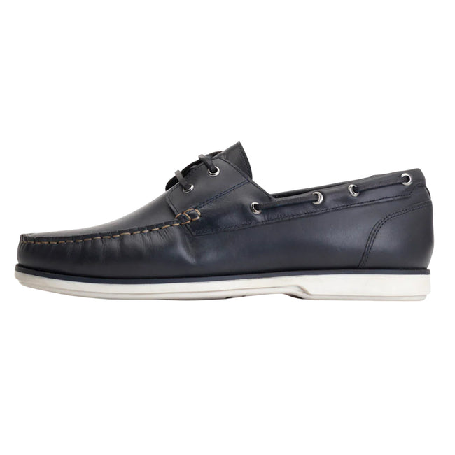Navy - Lifestyle - Base London Mens Stern Boat Shoes