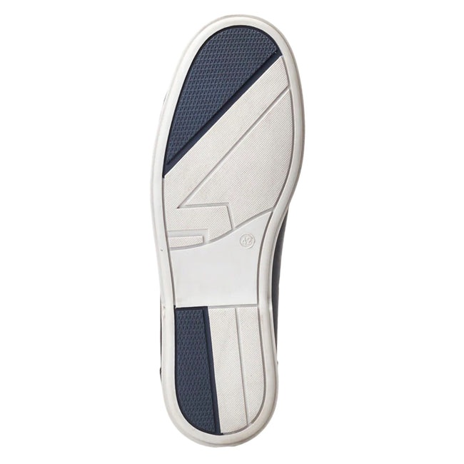 Navy - Close up - Base London Mens Stern Boat Shoes