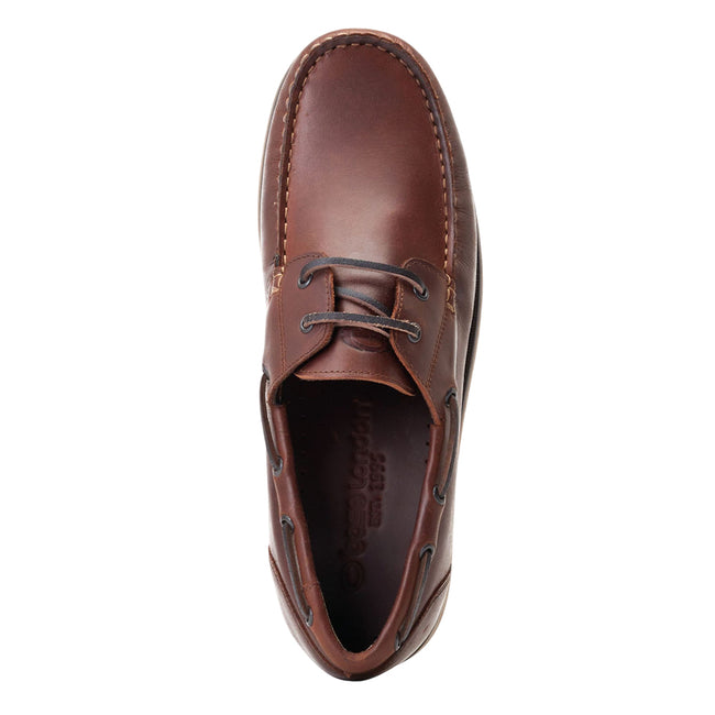 Burnt Brown - Pack Shot - Base London Mens Stern Boat Shoes