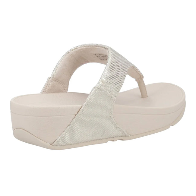 Platino - Back - FitFlop Womens-Ladies Lulu Glitz Leather Toe Post Sandals