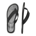 Anthracite - Side - Jack And Jones Mens Washton Leather Flip Flops