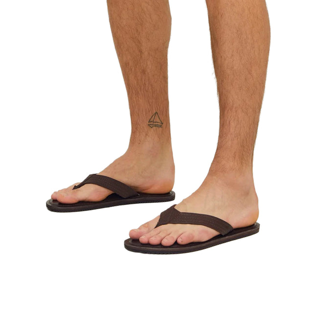 Brown Stone - Pack Shot - Jack And Jones Mens Washton Leather Flip Flops