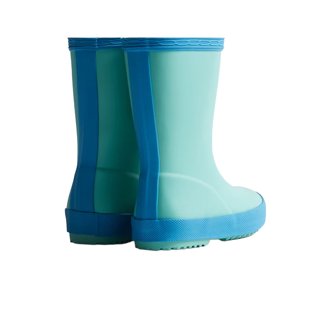 Pool Blue-Blue Bottle - Back - Hunter Childrens-Kids Original First Wellington Boots