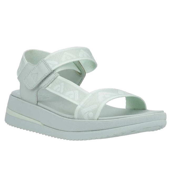 Sagebrush Green - Front - FitFlop Womens-Ladies Surff Leather Detailing Backstrap Sandals