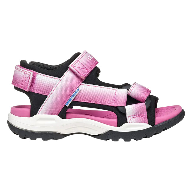 Fuchsia-Black - Side - Geox Girls J Borealis Sandals