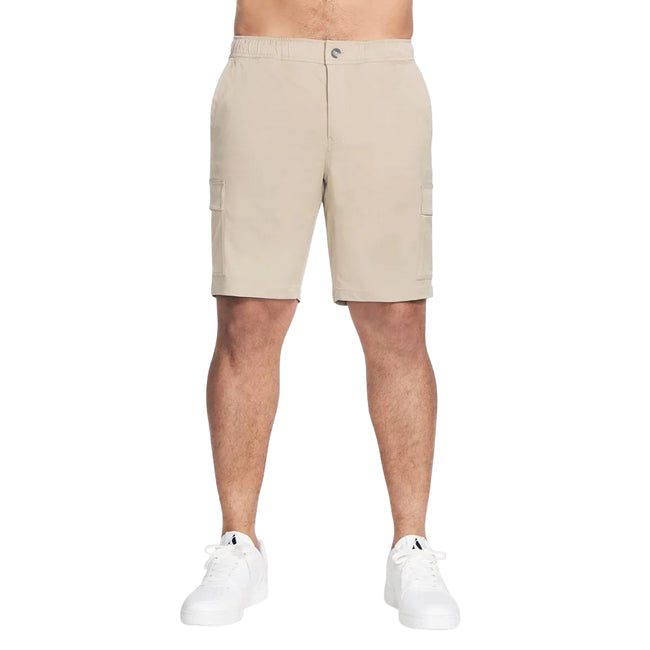 Natural-Silver - Front - Skechers Mens Downtown Cargo Shorts