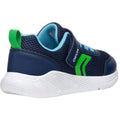 Navy-Light Green - Back - Geox Boys J Sprintye Trainers