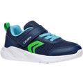 Navy-Light Green - Front - Geox Boys J Sprintye Trainers