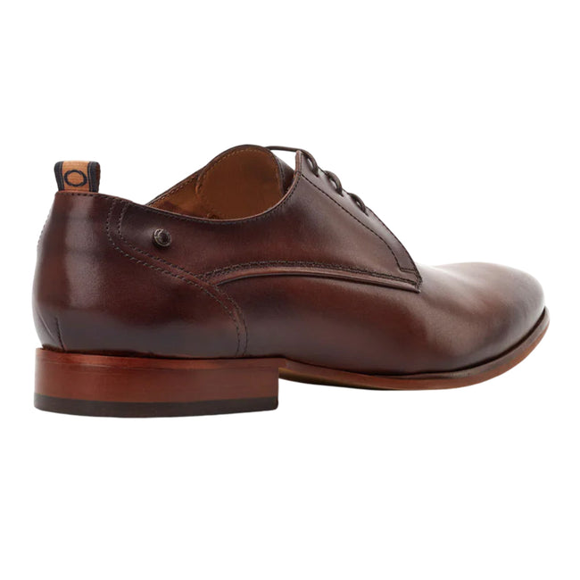 Burnt Brown - Back - Base London Mens Gambino Excel Leather Oxfords