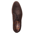 Dark Brown - Close up - Base London Mens Bronte Leather Derby Shoes