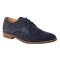 Navy - Front - Base London Mens Bronte Leather Derby Shoes