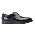 Black - Side - Base London Mens Roly Plain Leather Derby Shoes