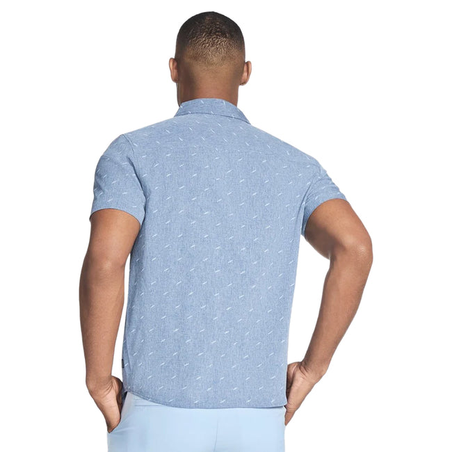 Denim - Back - Skechers Mens Go Walk Air Printed Short-Sleeved Shirt