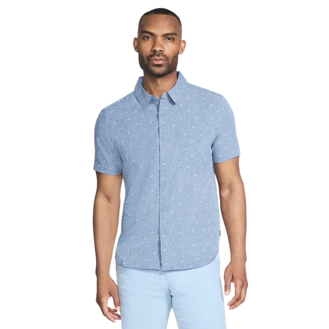 Denim - Front - Skechers Mens Go Walk Air Printed Short-Sleeved Shirt