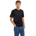 Black - Side - Jack And Jones Mens Plain Short-Sleeved T-Shirt (Pack of 3)
