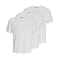 White - Front - Jack And Jones Mens Plain Short-Sleeved T-Shirt (Pack of 3)