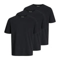 Black - Front - Jack And Jones Mens Plain Short-Sleeved T-Shirt (Pack of 3)