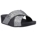 Silver - Front - FitFlop Womens-Ladies Lulu Glitterball Cross Strap Sliders