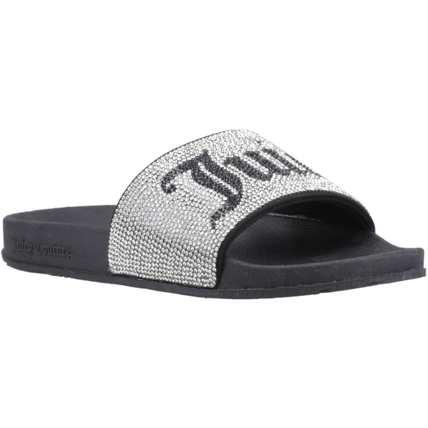 Silver - Front - Juicy Couture Womens-Ladies Donna Diamante Sliders