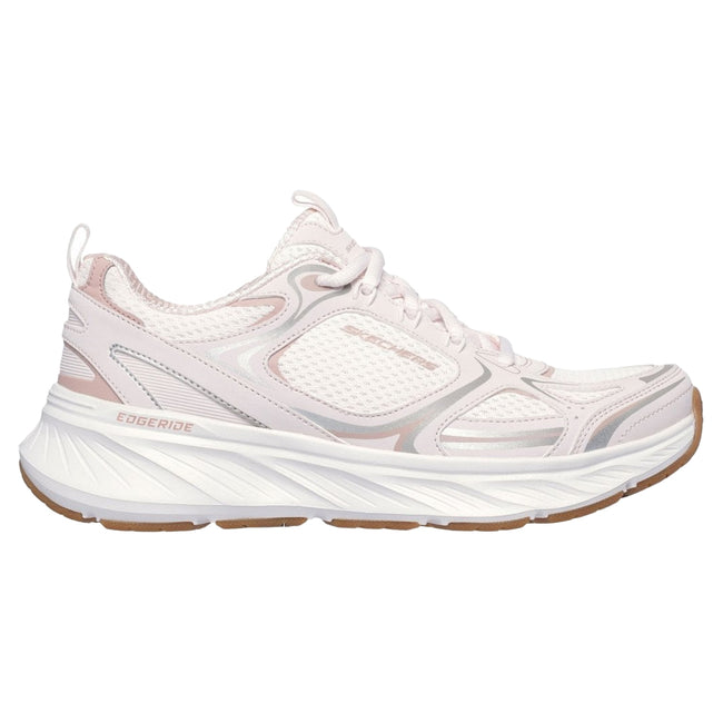 Pink-White - Back - Skechers Womens-Ladies Edgeride Silver Eclipse Trainers