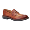 Burnt Tan - Front - Base London Mens Ivey Leather Loafers