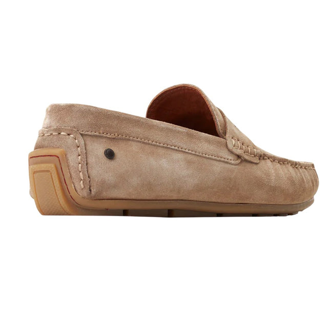 Sand - Back - Base London Mens Collins Driver Suede Loafers