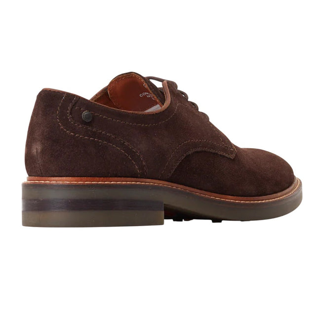 Burnt Brown - Back - Base London Mens Mawley Suede Derby Shoes