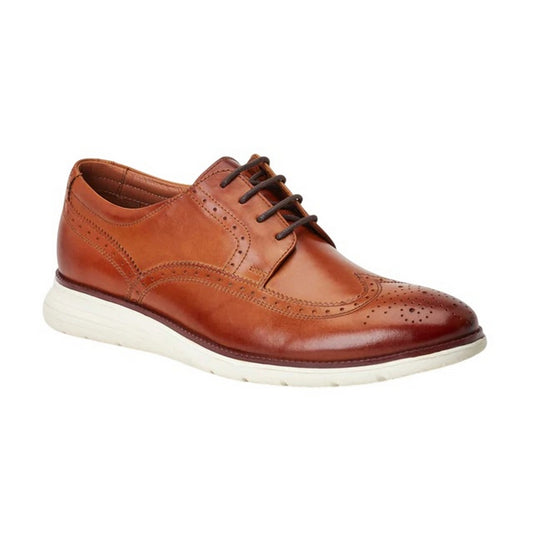 Burnt Tan - Front - Base London Mens Flight Leather Brogues