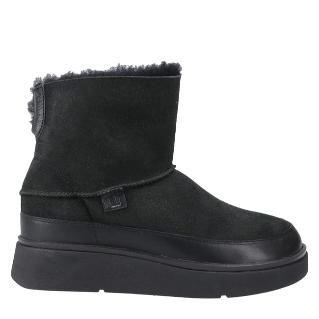 All Black - Side - FitFlop Womens-Ladies Gen-FF Mini Leather Ankle Boots