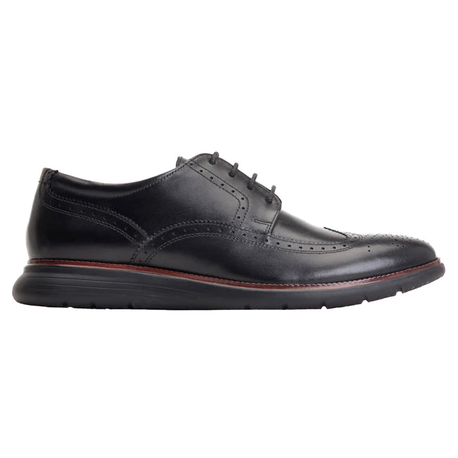 Black - Back - Base London Mens Flight Leather Brogues