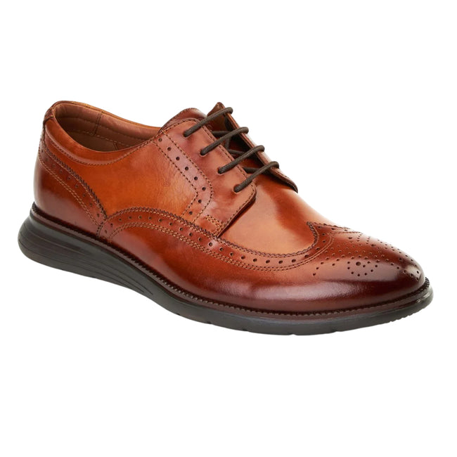 Tan - Front - Base London Mens Flight Leather Brogues